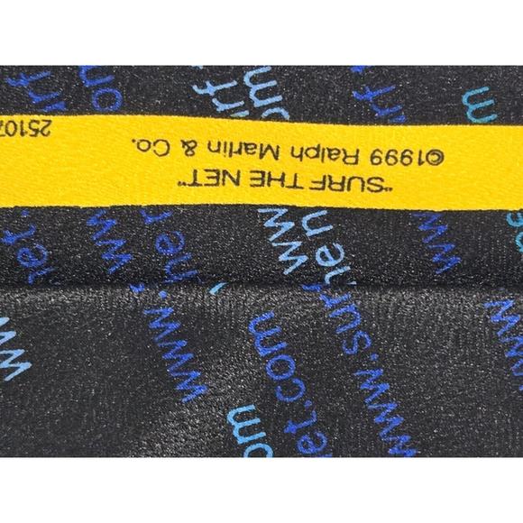 VINTAGE Ralph Marlin Men's Tie 1999 "Surf the Net" Computers Tech Internet Geek - Picture 6 of 10